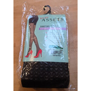 SPANX Assets Wishbone Textured Shaping Tights Black Size 3 Sara Blakely NIP